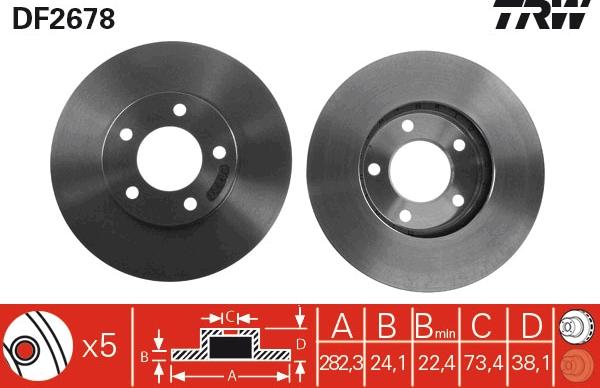 TRW DF2678 - Спирачен диск vvparts.bg