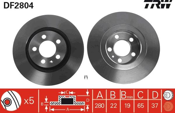 TRW DF2804 - Спирачен диск vvparts.bg