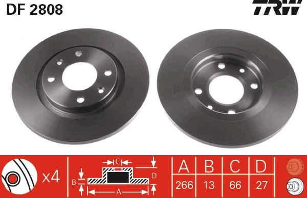 TRW DF2808 - Спирачен диск vvparts.bg