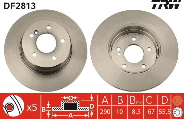 TRW DF2813 - Спирачен диск vvparts.bg