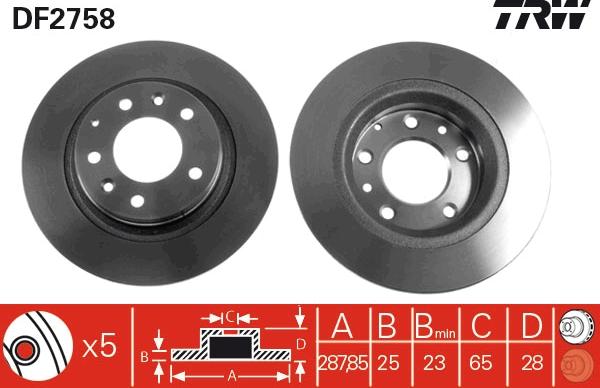 TRW DF2758 - Спирачен диск vvparts.bg