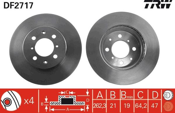 TRW DF2717 - Спирачен диск vvparts.bg