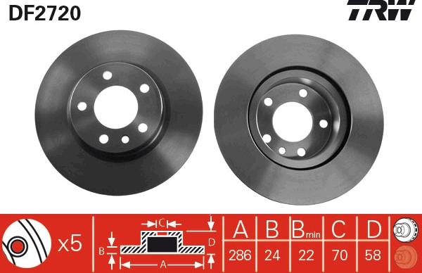 TRW DF2720 - Спирачен диск vvparts.bg