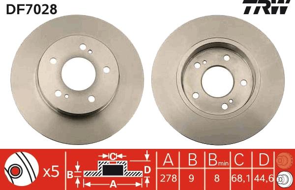 TRW DF7028 - Спирачен диск vvparts.bg