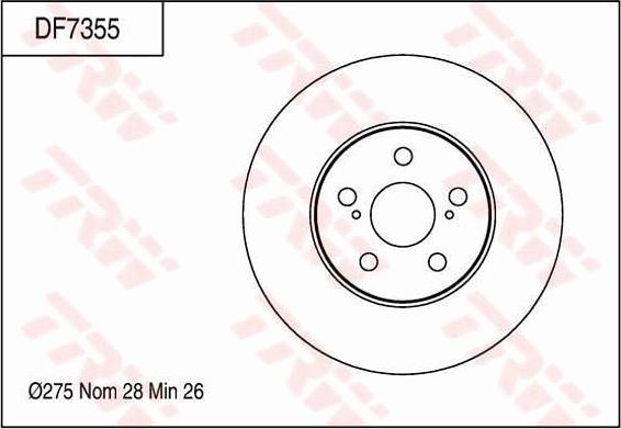 TRW DF7355 - Спирачен диск vvparts.bg