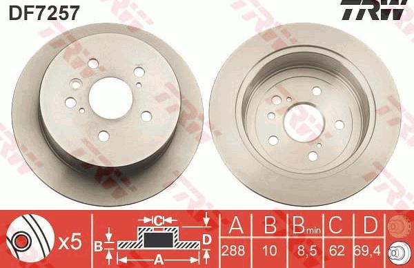 TRW DF7257 - Спирачен диск vvparts.bg