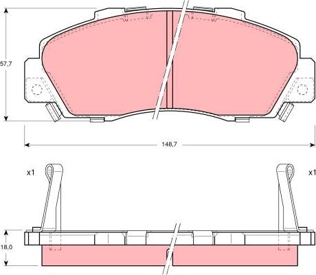 TRW GDB995 - Комплект спирачно феродо, дискови спирачки vvparts.bg