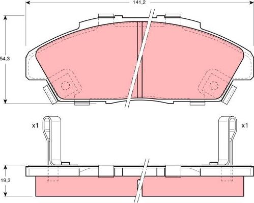 TRW GDB996 - Комплект спирачно феродо, дискови спирачки vvparts.bg