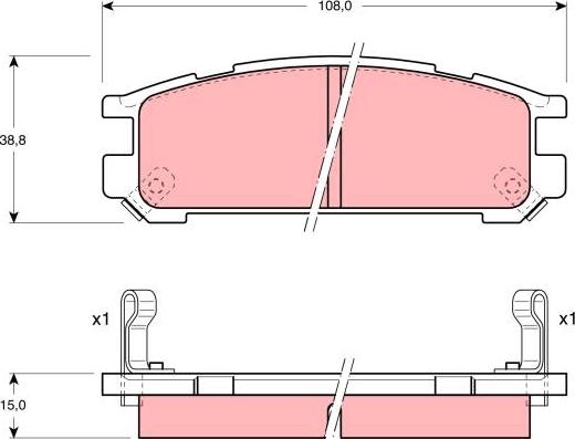 TRW GDB990 - Комплект спирачно феродо, дискови спирачки vvparts.bg