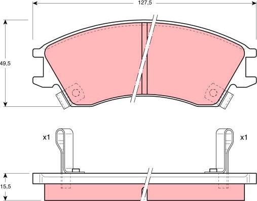 TRW GDB992 - Комплект спирачно феродо, дискови спирачки vvparts.bg