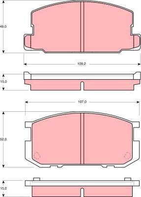 TRW GDB954 - Комплект спирачно феродо, дискови спирачки vvparts.bg