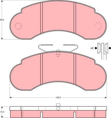 TRW GDB950 - Комплект спирачно феродо, дискови спирачки vvparts.bg