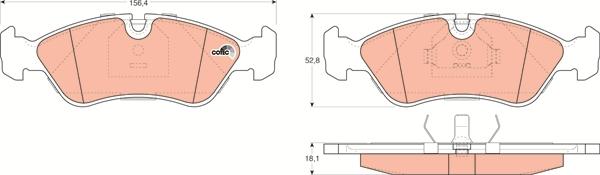 TRW GDB951 - Комплект спирачно феродо, дискови спирачки vvparts.bg