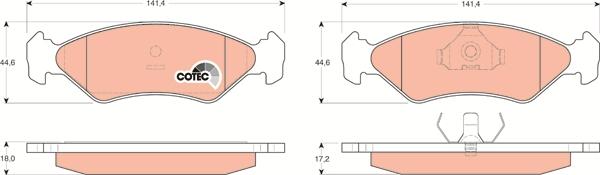 TRW GDB953 - Комплект спирачно феродо, дискови спирачки vvparts.bg