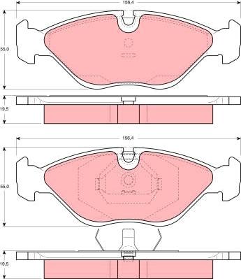 TRW GDB969 - Комплект спирачно феродо, дискови спирачки vvparts.bg