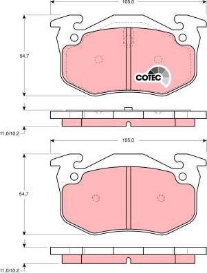 TRW GDB905 - Комплект спирачно феродо, дискови спирачки vvparts.bg