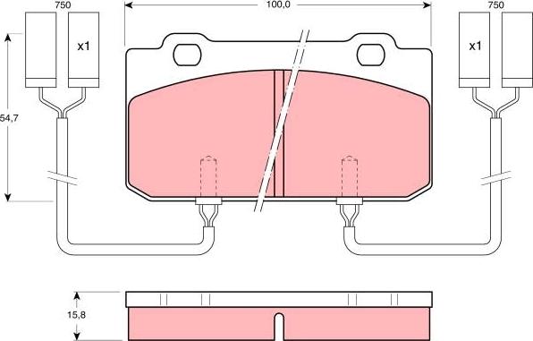 TRW GDB902 - Комплект спирачно феродо, дискови спирачки vvparts.bg