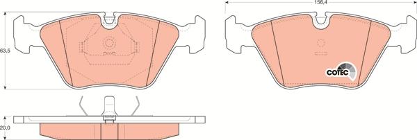 TRW GDB916 - Комплект спирачно феродо, дискови спирачки vvparts.bg