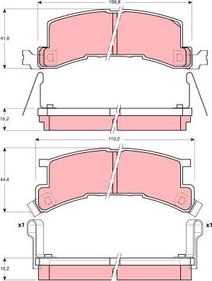 TRW GDB937 - Комплект спирачно феродо, дискови спирачки vvparts.bg