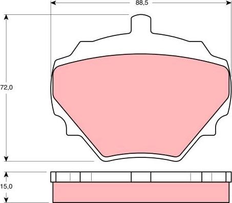 TRW GDB974 - Комплект спирачно феродо, дискови спирачки vvparts.bg