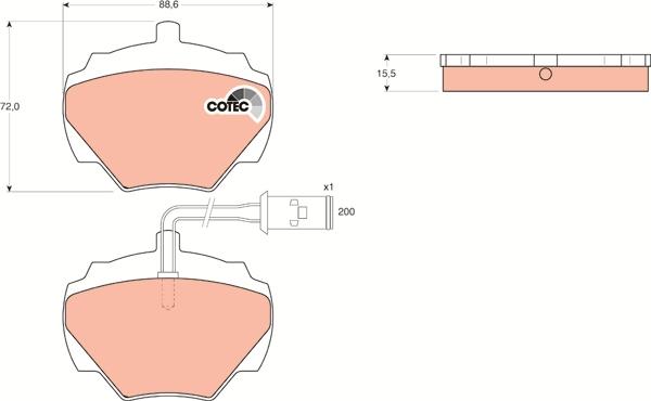 TRW GDB976 - Комплект спирачно феродо, дискови спирачки vvparts.bg