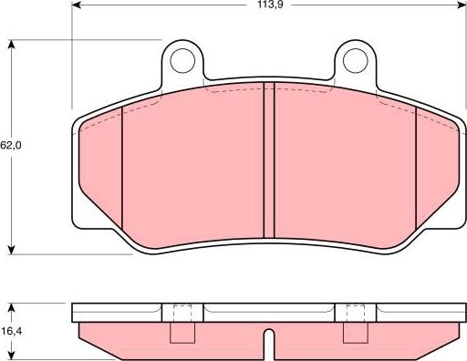 TRW GDB970 - Комплект спирачно феродо, дискови спирачки vvparts.bg