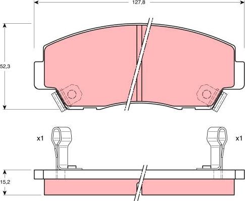 TRW GDB977 - Комплект спирачно феродо, дискови спирачки vvparts.bg