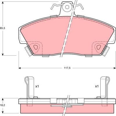 TRW GDB497 - Комплект спирачно феродо, дискови спирачки vvparts.bg