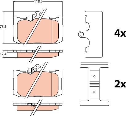 TRW GDB4460 - Комплект спирачно феродо, дискови спирачки vvparts.bg