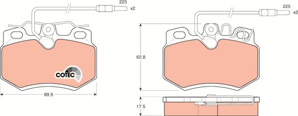 TRW GDB446 - Комплект спирачно феродо, дискови спирачки vvparts.bg