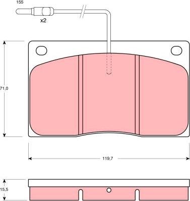 TRW GDB443 - Комплект спирачно феродо, дискови спирачки vvparts.bg