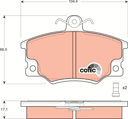 TRW GDB458 - Комплект спирачно феродо, дискови спирачки vvparts.bg