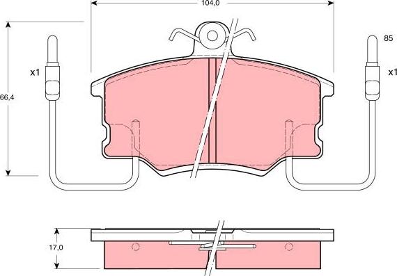 TRW GDB464 - Комплект спирачно феродо, дискови спирачки vvparts.bg