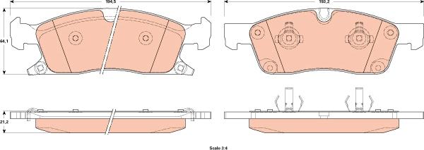 TRW GDB4604 - Комплект спирачно феродо, дискови спирачки vvparts.bg