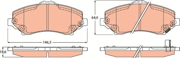 TRW GDB4605 - Комплект спирачно феродо, дискови спирачки vvparts.bg