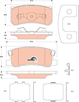 TRW GDB4600 - Комплект спирачно феродо, дискови спирачки vvparts.bg