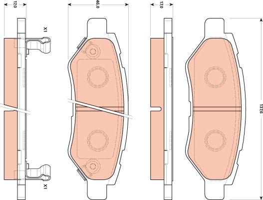 TRW GDB4602 - Комплект спирачно феродо, дискови спирачки vvparts.bg