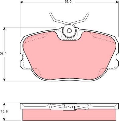 TRW GDB460 - Комплект спирачно феродо, дискови спирачки vvparts.bg