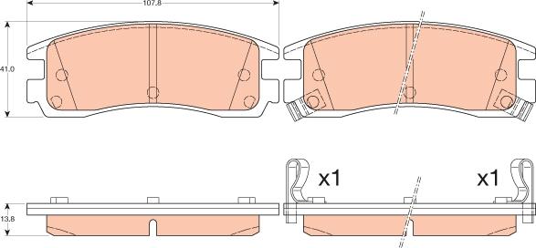 TRW GDB4098 - Комплект спирачно феродо, дискови спирачки vvparts.bg