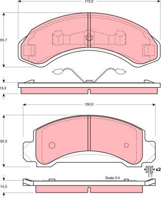 TRW GDB4004 - Комплект спирачно феродо, дискови спирачки vvparts.bg