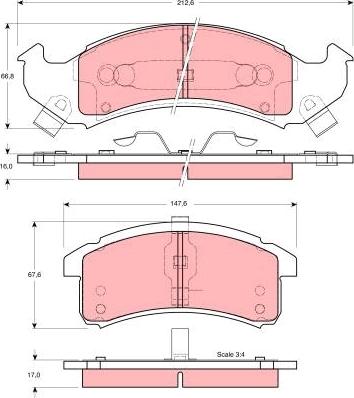 TRW GDB4000 - Комплект спирачно феродо, дискови спирачки vvparts.bg