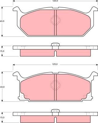 TRW GDB4087 - Комплект спирачно феродо, дискови спирачки vvparts.bg