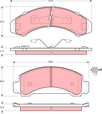 TRW GDB4021 - Комплект спирачно феродо, дискови спирачки vvparts.bg