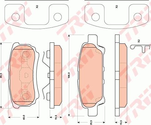 TRW GDB4143 - Комплект спирачно феродо, дискови спирачки vvparts.bg