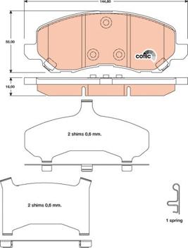 TRW GDB4142AT - Комплект спирачно феродо, дискови спирачки vvparts.bg