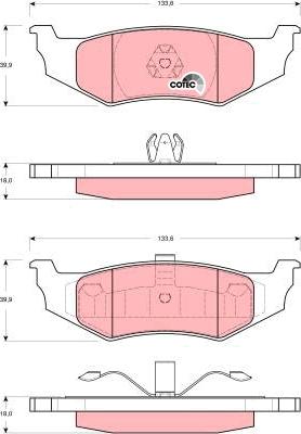 TRW GDB4119 - Комплект спирачно феродо, дискови спирачки vvparts.bg