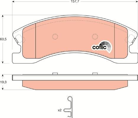 TRW GDB4133 - Комплект спирачно феродо, дискови спирачки vvparts.bg