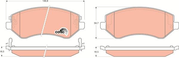 TRW GDB4126 - Комплект спирачно феродо, дискови спирачки vvparts.bg