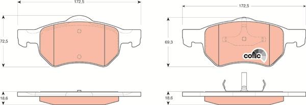 TRW GDB4128 - Комплект спирачно феродо, дискови спирачки vvparts.bg