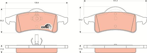 TRW GDB4127 - Комплект спирачно феродо, дискови спирачки vvparts.bg